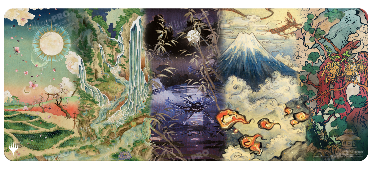 Kamigawa Neon Dynasty Land Compilation 6ft Table Playmat for Magic: The Gathering