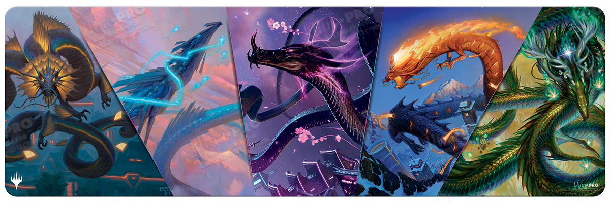Kamigawa Neon Dynasty Sky Dragon Compilation 8ft Table Playmat for Magic: The Gathering