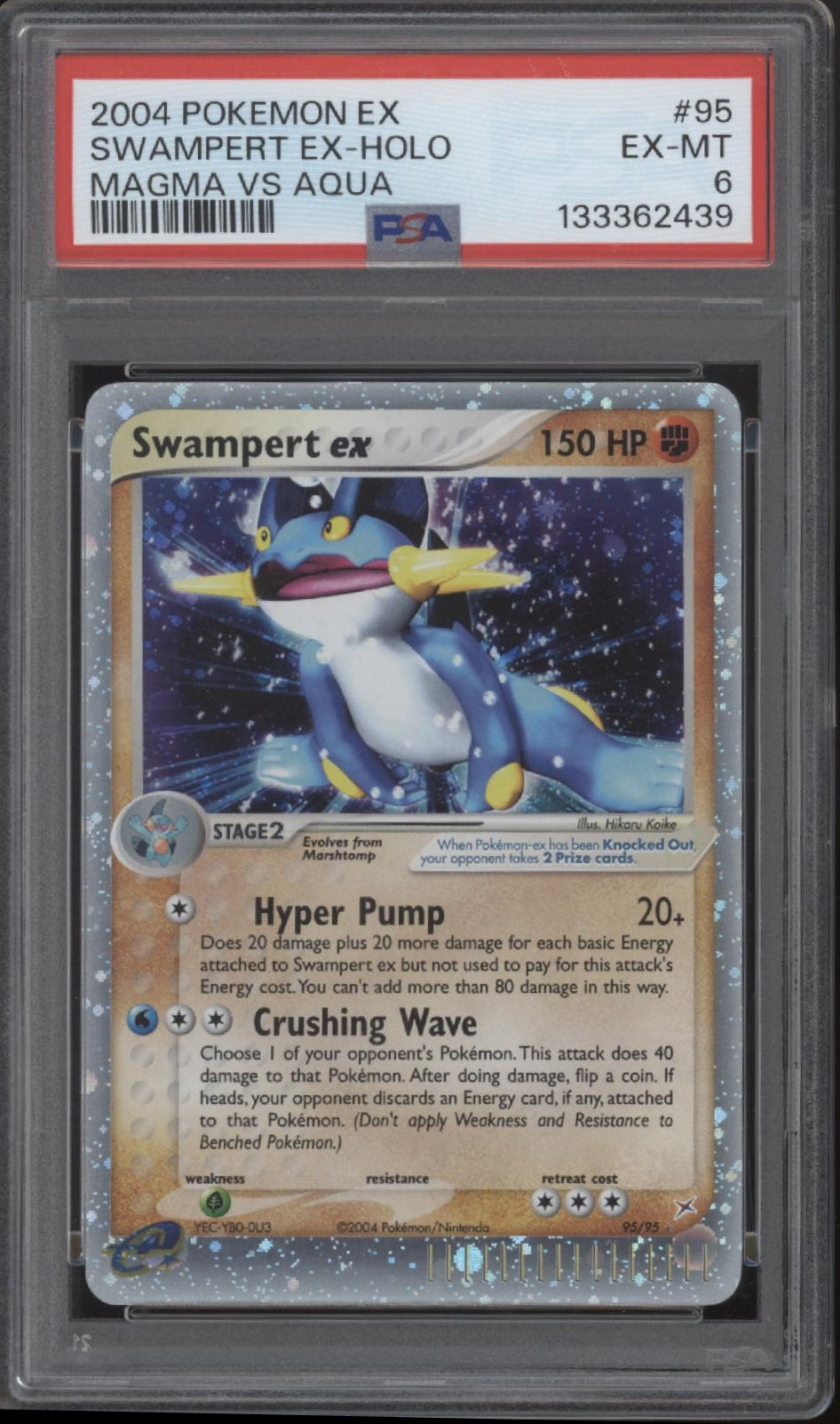 Swampert ex Pokemon Magma vs Aqua Holo #95 PSA 6