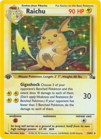 Raichu - 14/62 (1st Edition Holofoil) - LP