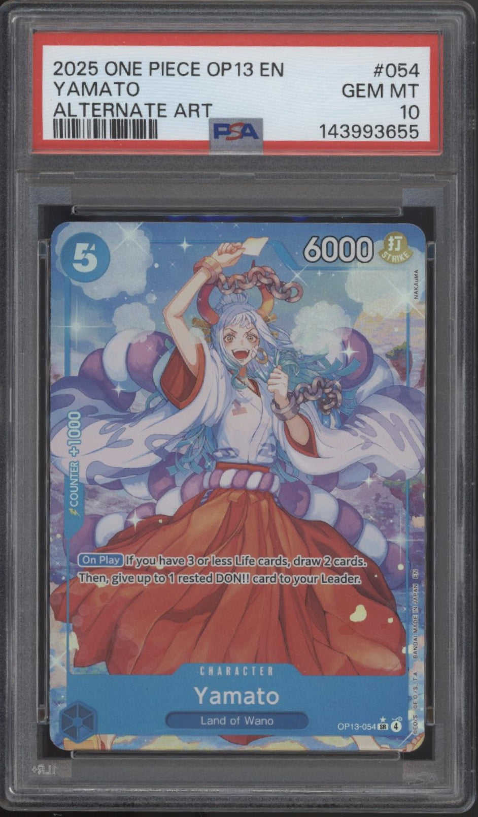 Yamato One Piece Card Game OP13 Alternate Art #054 PSA 10 #1