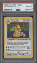 Dragonite Pokemon Fossil Holo #4 PSA 8