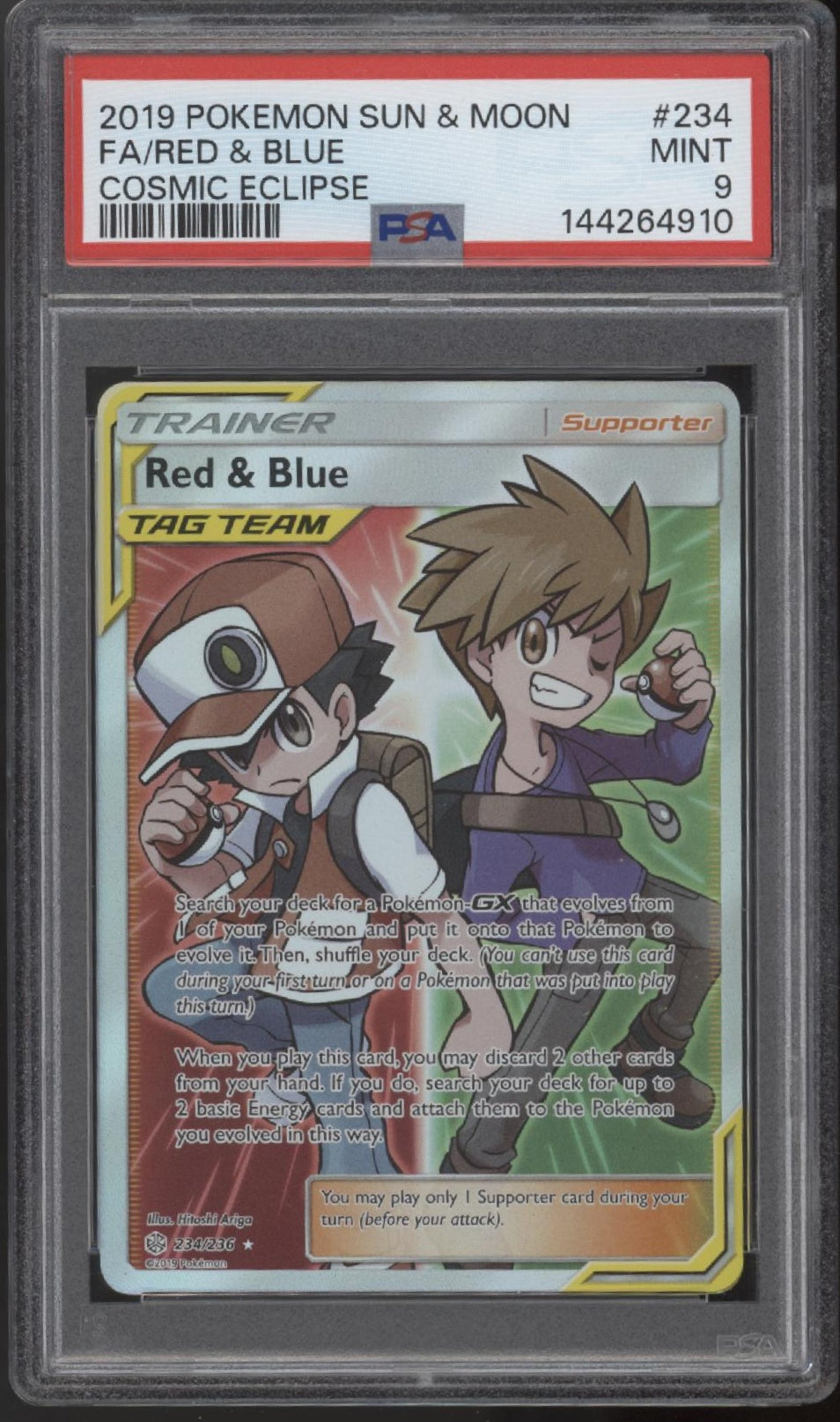 Red & Blue Pokemon Cosmic Eclipse Full Art #234 PSA 9
