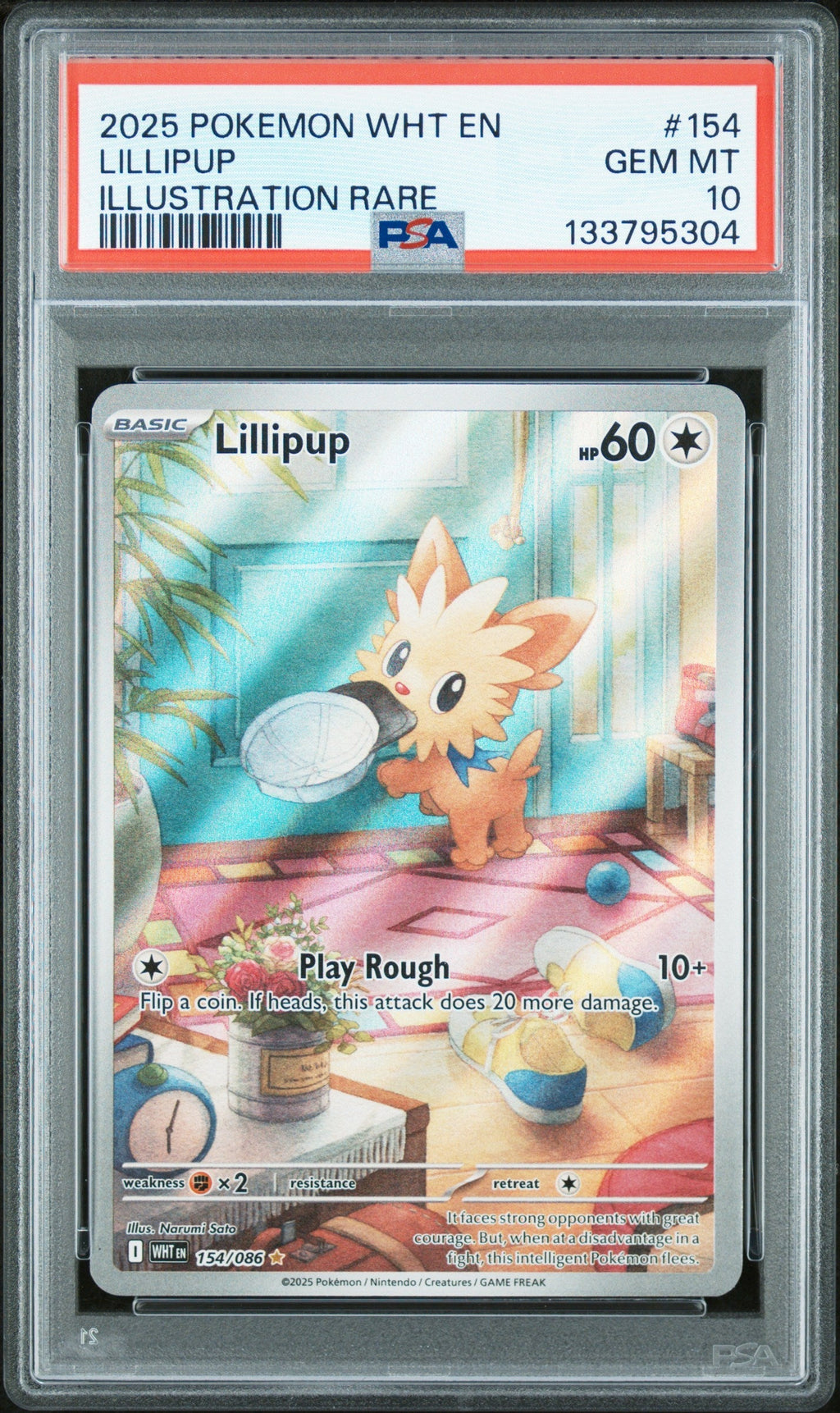 LILLIPUP ILLUSTRATION RARE 2025 POKEMON WHT EN-WHITE FLARE PSA GEM MT 10