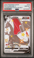 FA/CHARIZARD V CHAMPION'S PATH-SECRET 2020 POKEMON SWORD & SHIELD CHAMPION'S PATH PSA GEM MT 10