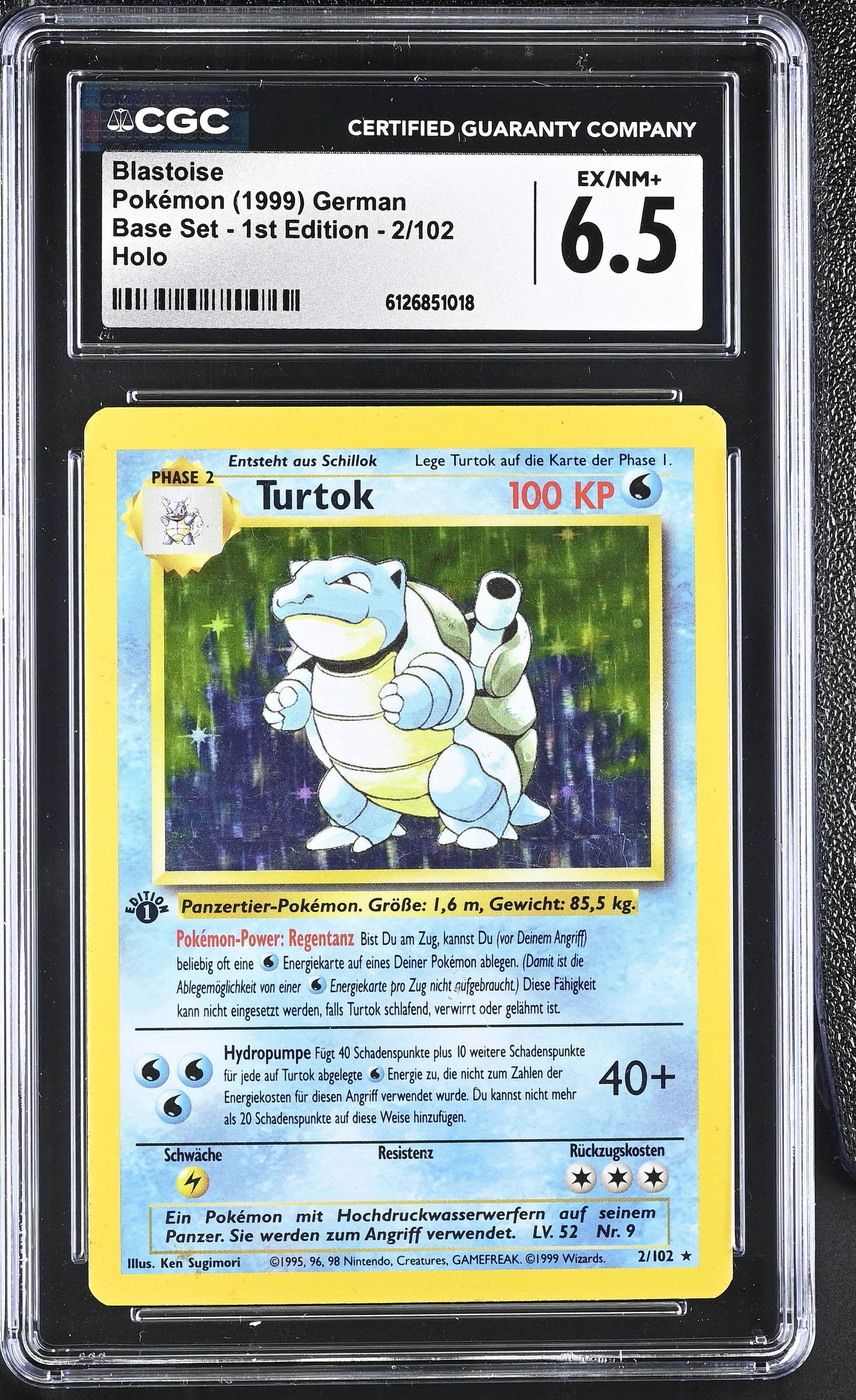 CGC 6.5 Blastoise(2/102) [Base Set - 1st Edition] - 6126851018