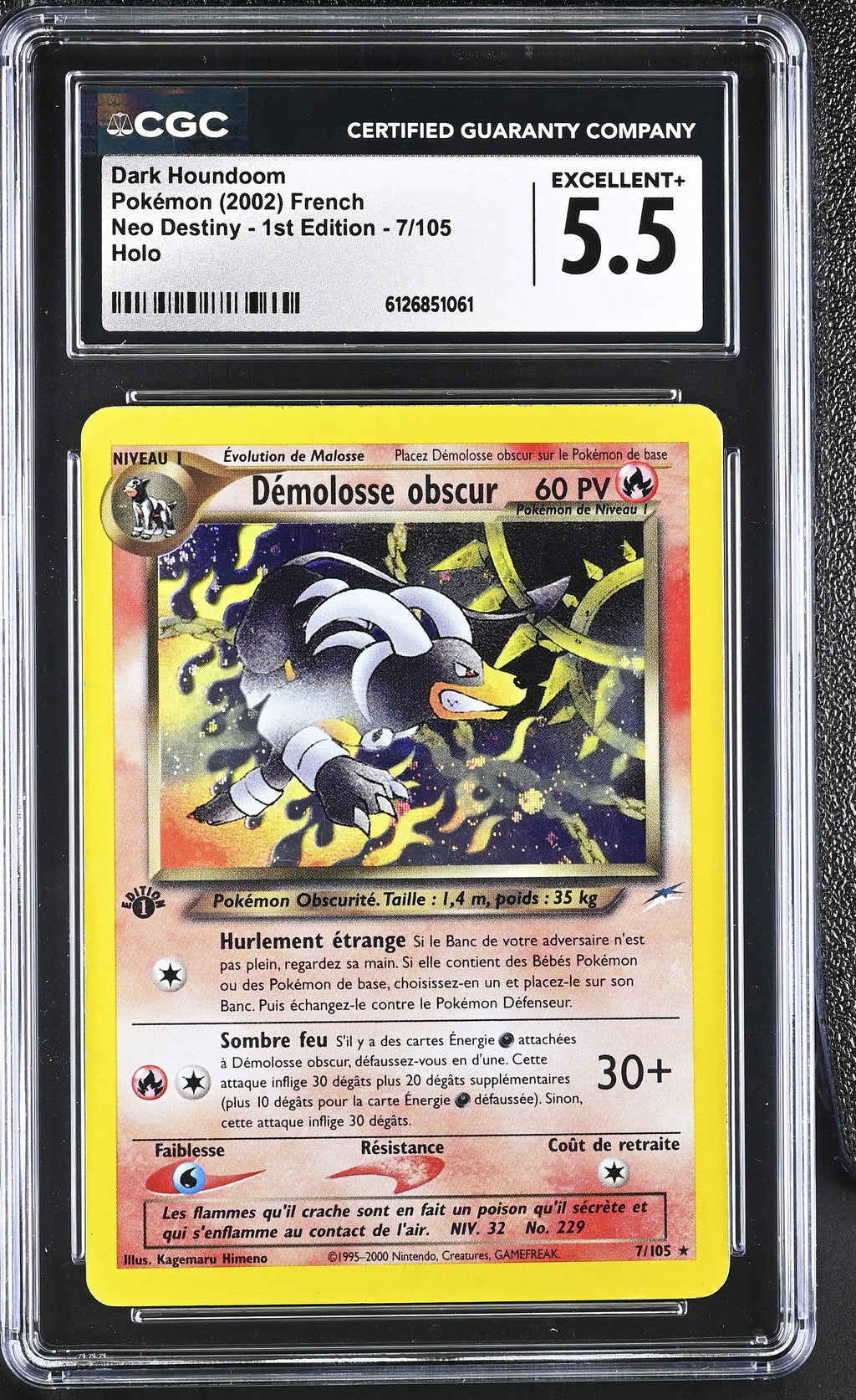 CGC 5.5 Dark Houndoom(7/105) [Neo Destiny - 1st Edition] - 6126851061