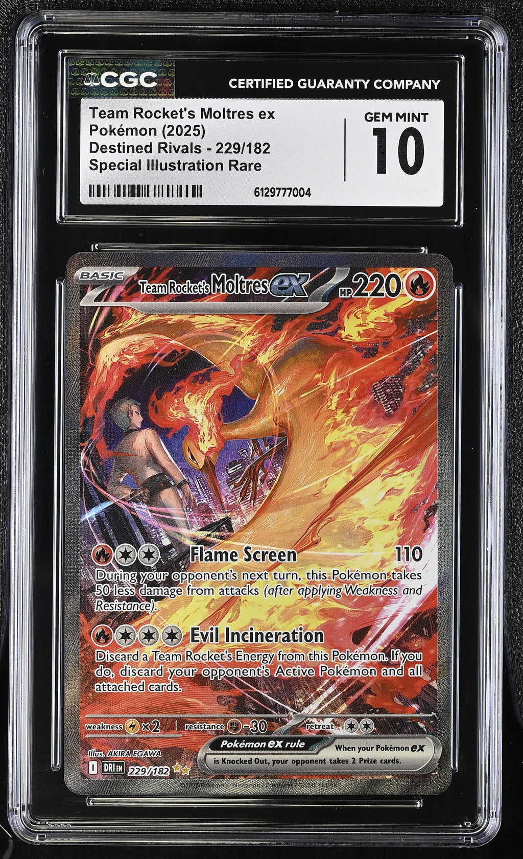 CGC GEM MINT 10 Team Rocket's Moltres ex(229/182) [Destined Rivals] - 6129777004