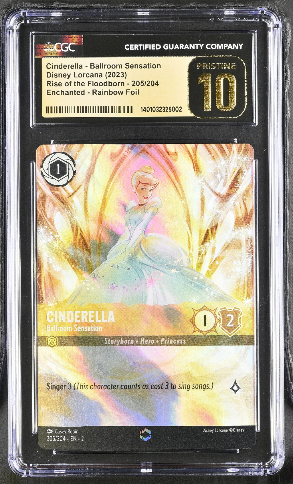 CGC PRISTINE 10 Cinderella - Ballroom Sensation (Enchanted) (205/204) [Rise of the Floodborn] - 1401032325002