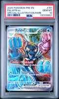 PALAFIN ex SPECIAL ILLUSTRATION RARE 2025 POKEMON PRE EN-PRISMATIC EVOLUTIONS PSA GEM MT 10