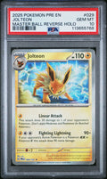 JOLTEON MASTER BALL REVERSE HOLO 2025 POKEMON PRE EN-PRISMATIC EVOLUTIONS PSA GEM MT 10