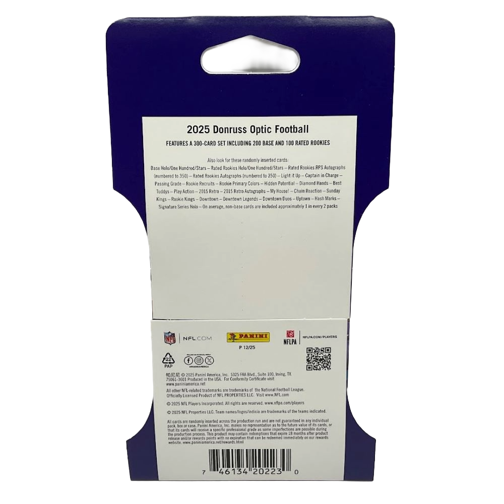 2025 Panini Donruss Optic Football Booster Pack Box