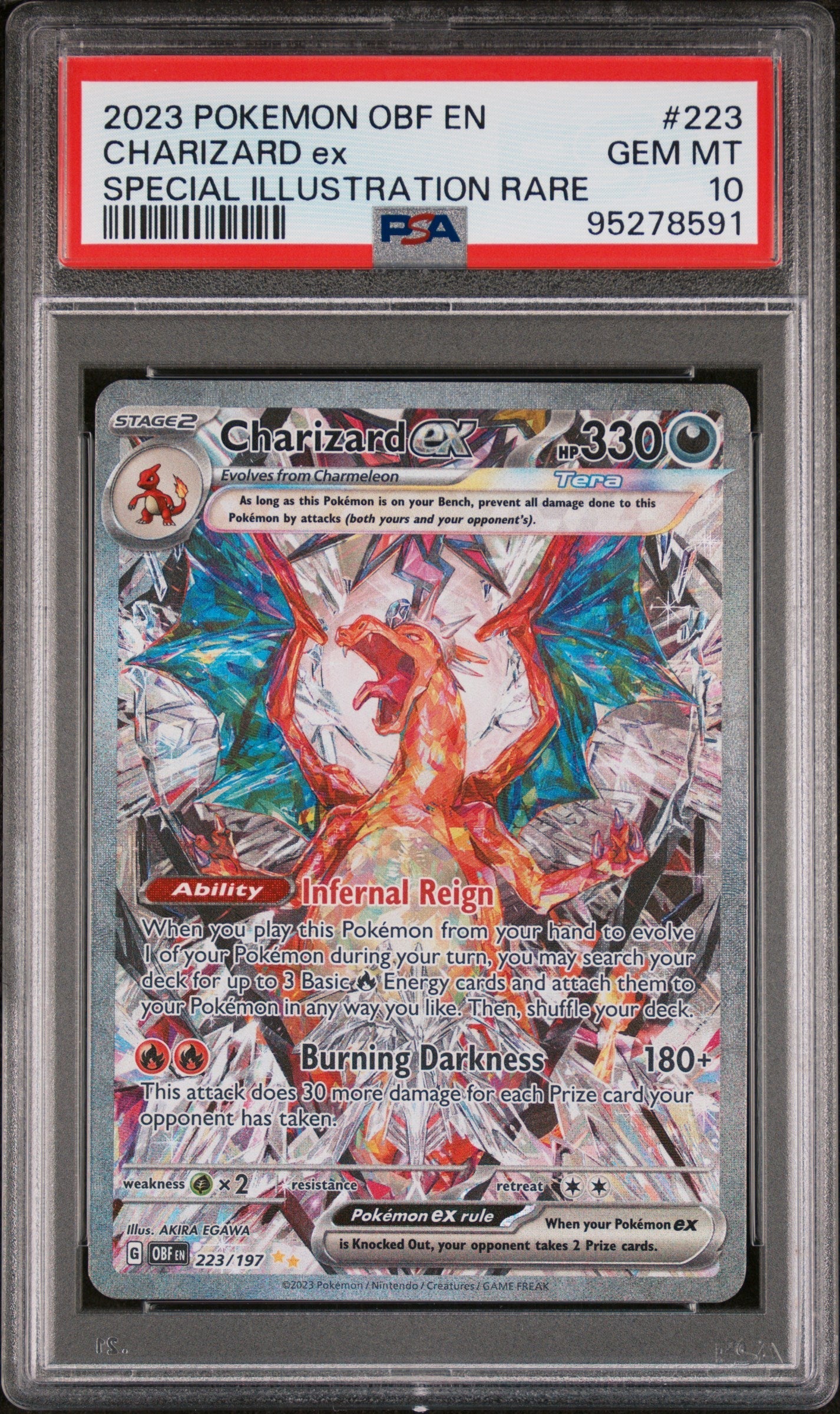 CHARIZARD ex SPECIAL ILLUSTRATION RARE 2023 POKEMON OBF EN-OBSIDIAN FLAMES PSA GEM MT 10