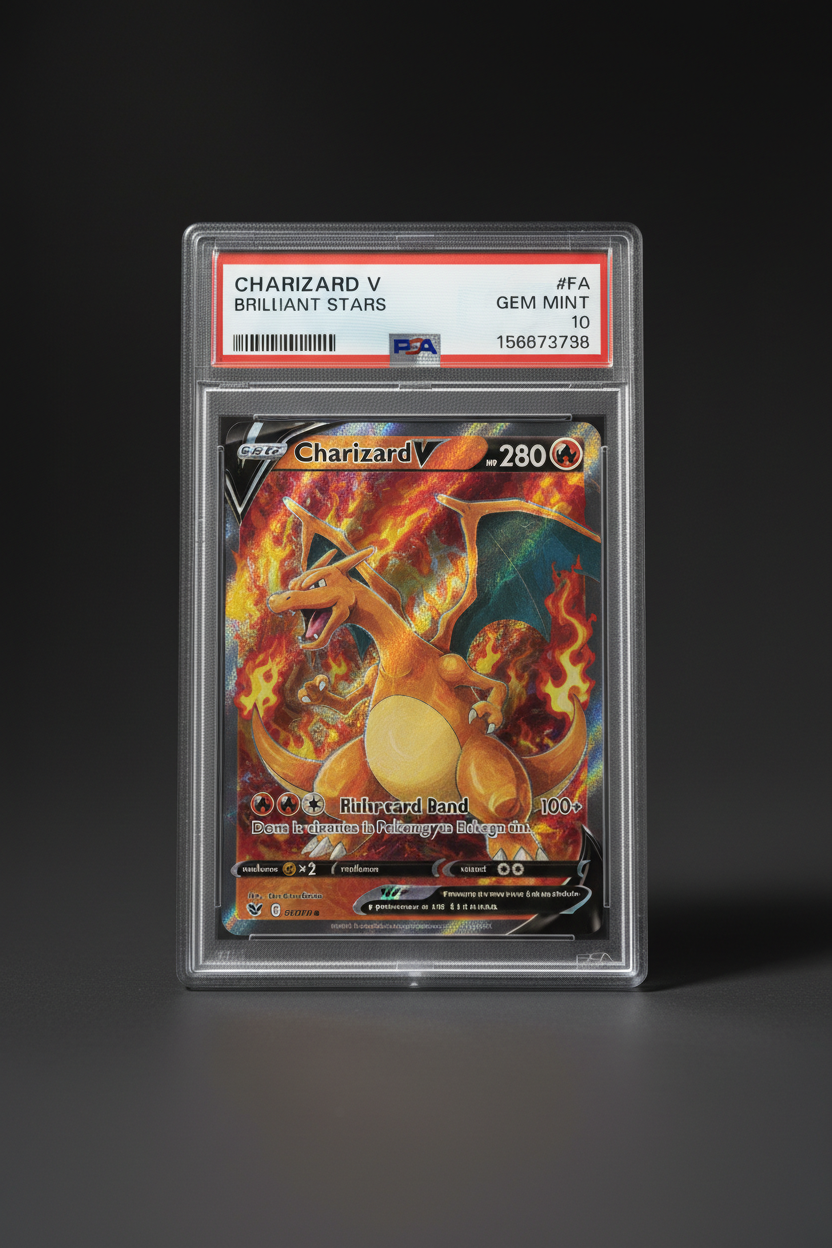 FA/CHARIZARD V BRILLIANT STARS 2022 POKEMON SWORD & SHIELD BRILLIANT STARS PSA GEM MT 10