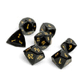 Norse Foundry: Wondrous Cut Dice - Black Obsidian with Gold (7pc Set)